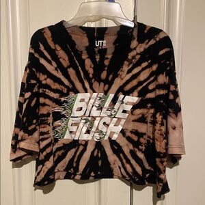 Black and Tan Tie-Dye Graphic Concert T-Shirt